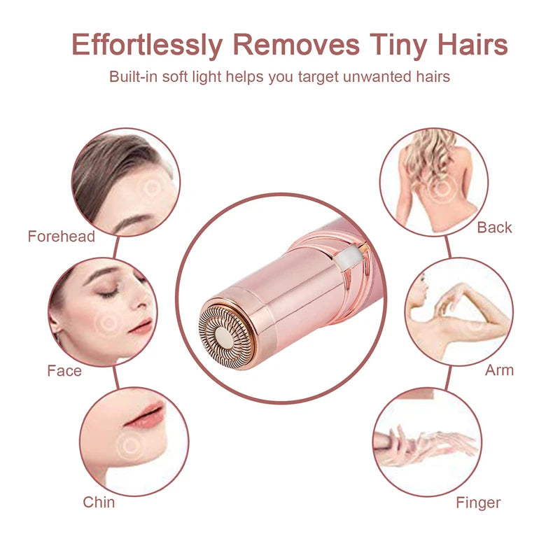 Batom Depilador e Aparador de Pelo Facial Indolor Recarregável Eficaz e Suave