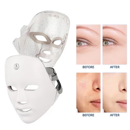 Máscara Facial LED 7 cores - Fóton Terapia Para Cuidados Com A Pele Endurecimento Anti-Envelhecimento Beleza Facial