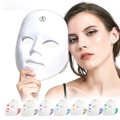 Máscara Facial LED 7 cores - Fóton Terapia Para Cuidados Com A Pele Endurecimento Anti-Envelhecimento Beleza Facial