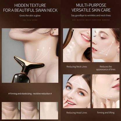 Massageador Facial & Pescoço 5 em 1 – Anti-Rugas, Redutor de Papada e Lifting Imediato